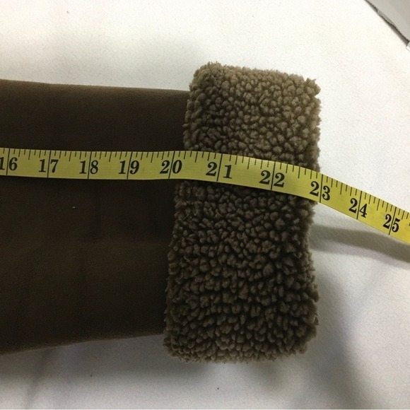 L.L.Bean Women's XL Brown Sherpa Lined Coat Button Front Warm Winter Jacket - Picture 10 of 12